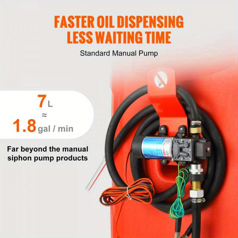 32 Gallon Portable Fuel Caddy with 12V DC Pump and 8. 2 ft Hose for Gasoline and Diesel Storage