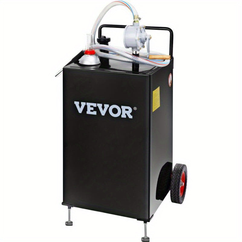 VEVOR 30 Gallon Portable Fuel Caddy with Wheels & Manual Pump