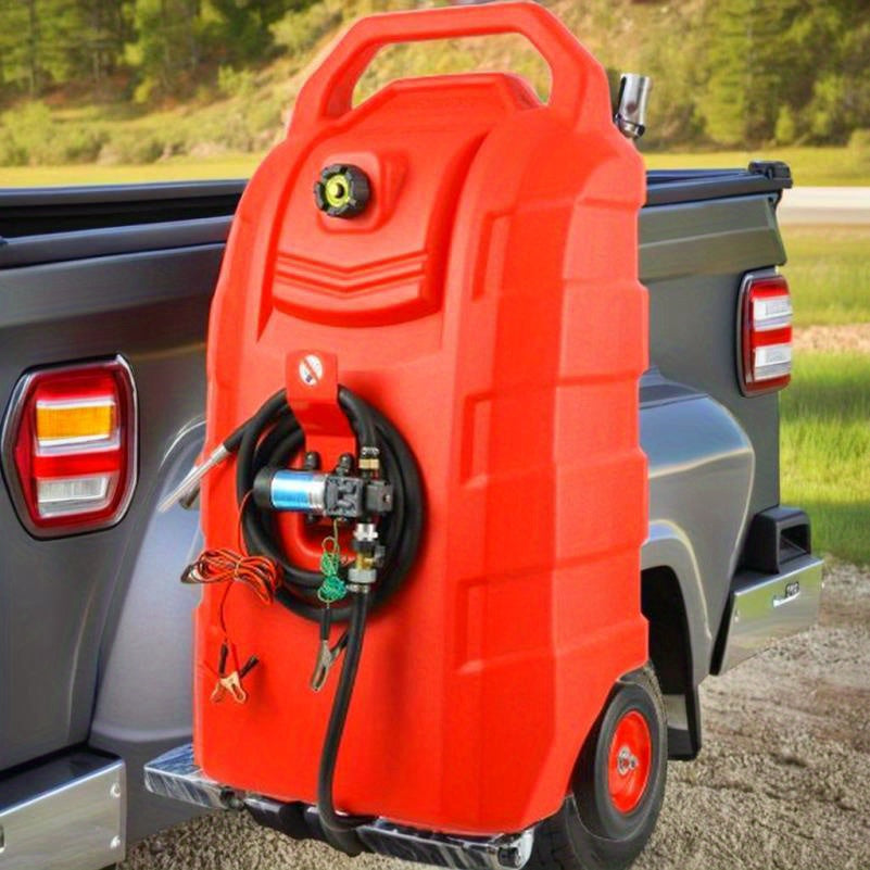 32 Gallon Portable Fuel Caddy with 12V DC Pump and 8. 2 ft Hose for Gasoline and Diesel Storage
