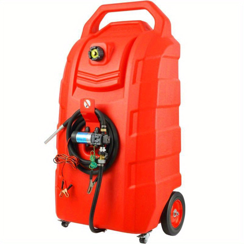 32 Gallon Portable Fuel Caddy with 12V DC Pump and 8. 2 ft Hose for Gasoline and Diesel Storage