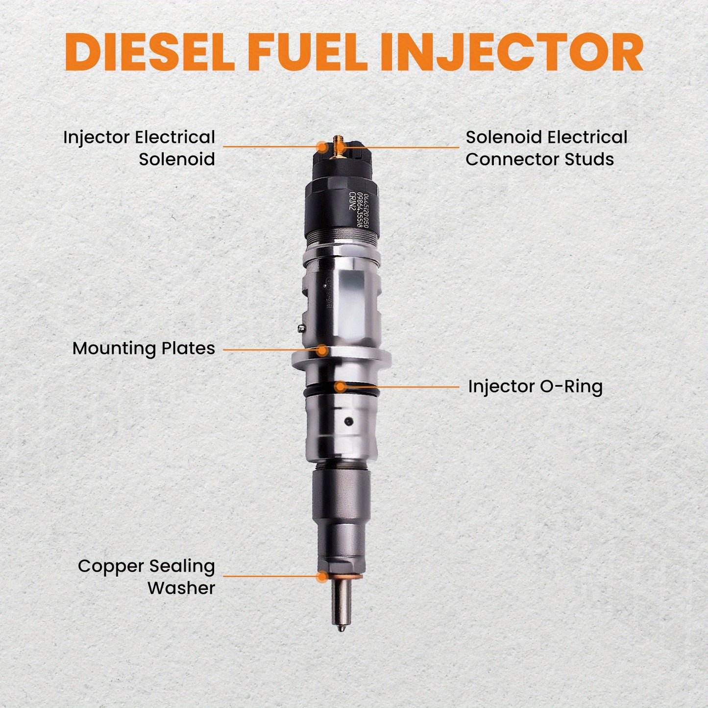 6 PCS Diesel Fuel Injectors for Dodge Ram 2500 3500 Cummins 1.77gal for Sterling Heavy Duty Truck 0986435518