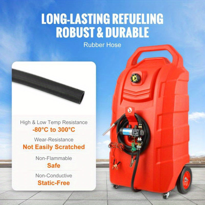 32 Gallon Portable Fuel Caddy with 12V DC Pump and 8. 2 ft Hose for Gasoline and Diesel Storage