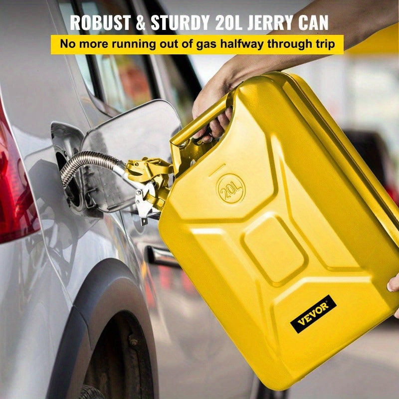 Jerry Fuel Can 5.3 Gallon 20 L Portable Jerry Gas Can with Flexible Spout System Rustproof and Heat Resistant