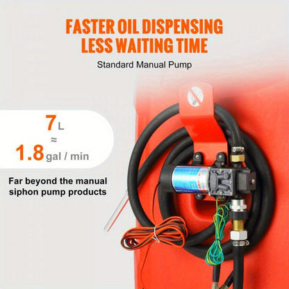 32 Gallon Portable Fuel Caddy with 12V DC Pump and 8. 2 ft Hose for Gasoline and Diesel Storage