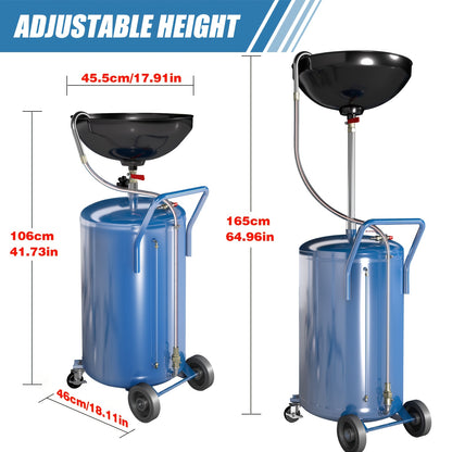 [Air Operated | Waste Oil Drain] 20 Gallon Air Operated Waste Oil Drain Tank With Wheels
