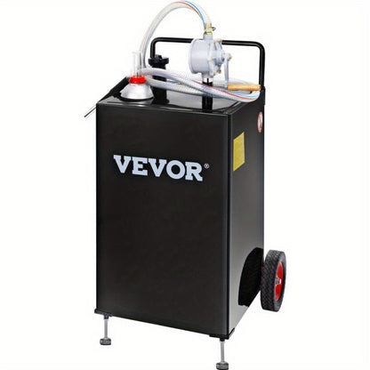 VEVOR 30 Gallon Portable Fuel Caddy with Wheels & Manual Pump