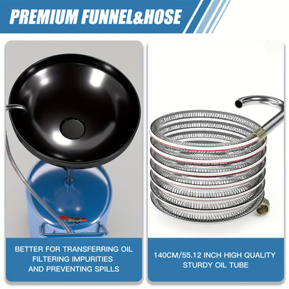 [Air Operated | Waste Oil Drain] 20 Gallon Air Operated Waste Oil Drain Tank With Wheels