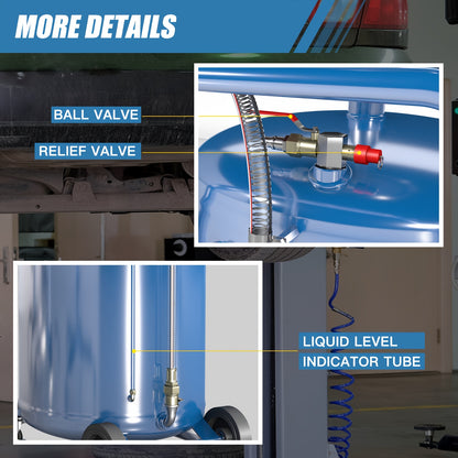 [Air Operated | Waste Oil Drain] 20 Gallon Air Operated Waste Oil Drain Tank With Wheels