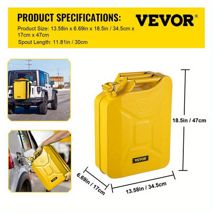 Jerry Fuel Can 5.3 Gallon 20 L Portable Jerry Gas Can with Flexible Spout System Rustproof and Heat Resistant