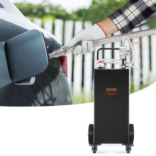 VEVOR 35 Gallon Fuel Caddy with Wheels - Portable Gas Storage Tank & Transfer Pump