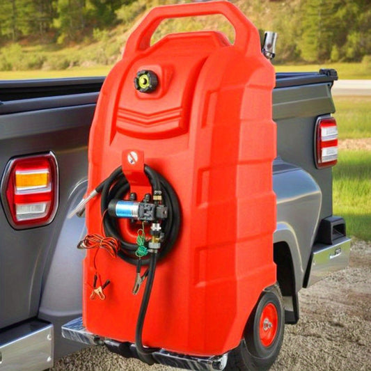 32 Gallon Portable Fuel Caddy with 12V DC Pump and 8. 2 ft Hose for Gasoline and Diesel Storage