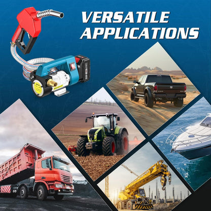 Seesii 12GPM Portable Self-Priming Diesel Pump Kit, 21V Cordless Diesel Transfer Pump with 2X4.0Ah Battery