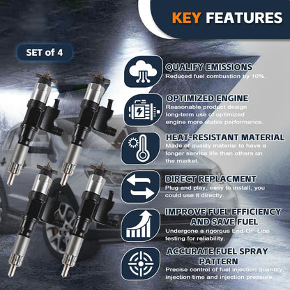 4pcs Fuel Injector 095000-5471 095000-8901 for Denso 01-07 for ISUZU NPR NPR-HD 4HK1 Diesel