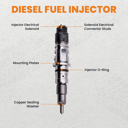6 PCS Diesel Fuel Injectors for Dodge Ram 2500 3500 Cummins 1.77gal for Sterling Heavy Duty Truck 0986435518