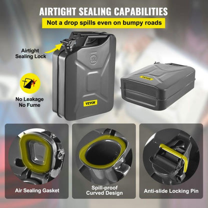 [Heat Resistant Automotive Can] 5. 3 Gallon Portable Steel Can Black