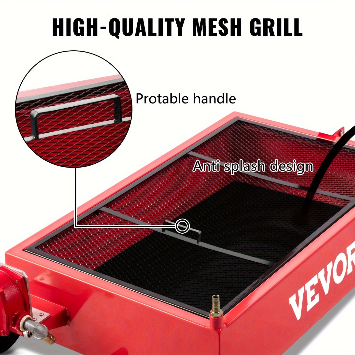 [Oil Drain Pan | 18G] VEVOR 18 Gallon Large Capacity Oil Drain Pan | Low Profile, Foldable, With Pump, Hose, Swivel Casters Wheels